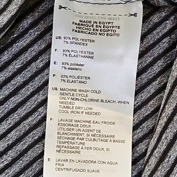 Adidas Golf 2-Button Polo Men's 2XL Gray Black Horizontal Stripe NWT Performance - Picture 9 of 16